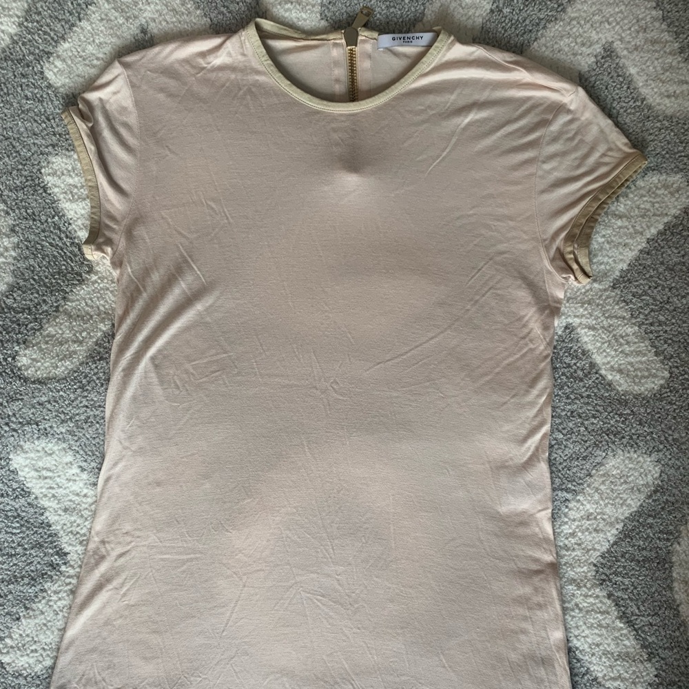 Givenchy Light Pink Short Sleeved top, leather accents